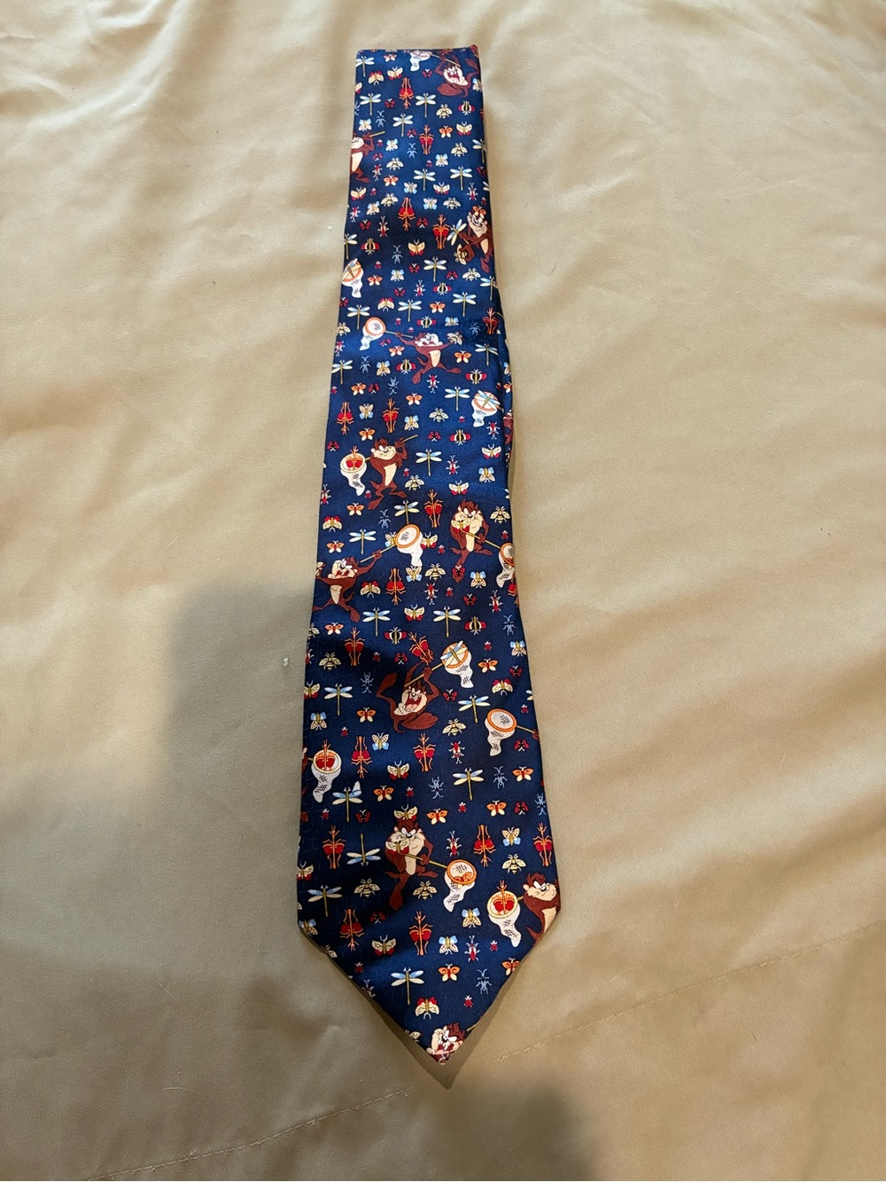 Warner Bros. Navy Novelty Tie with Multicolor Character Motif